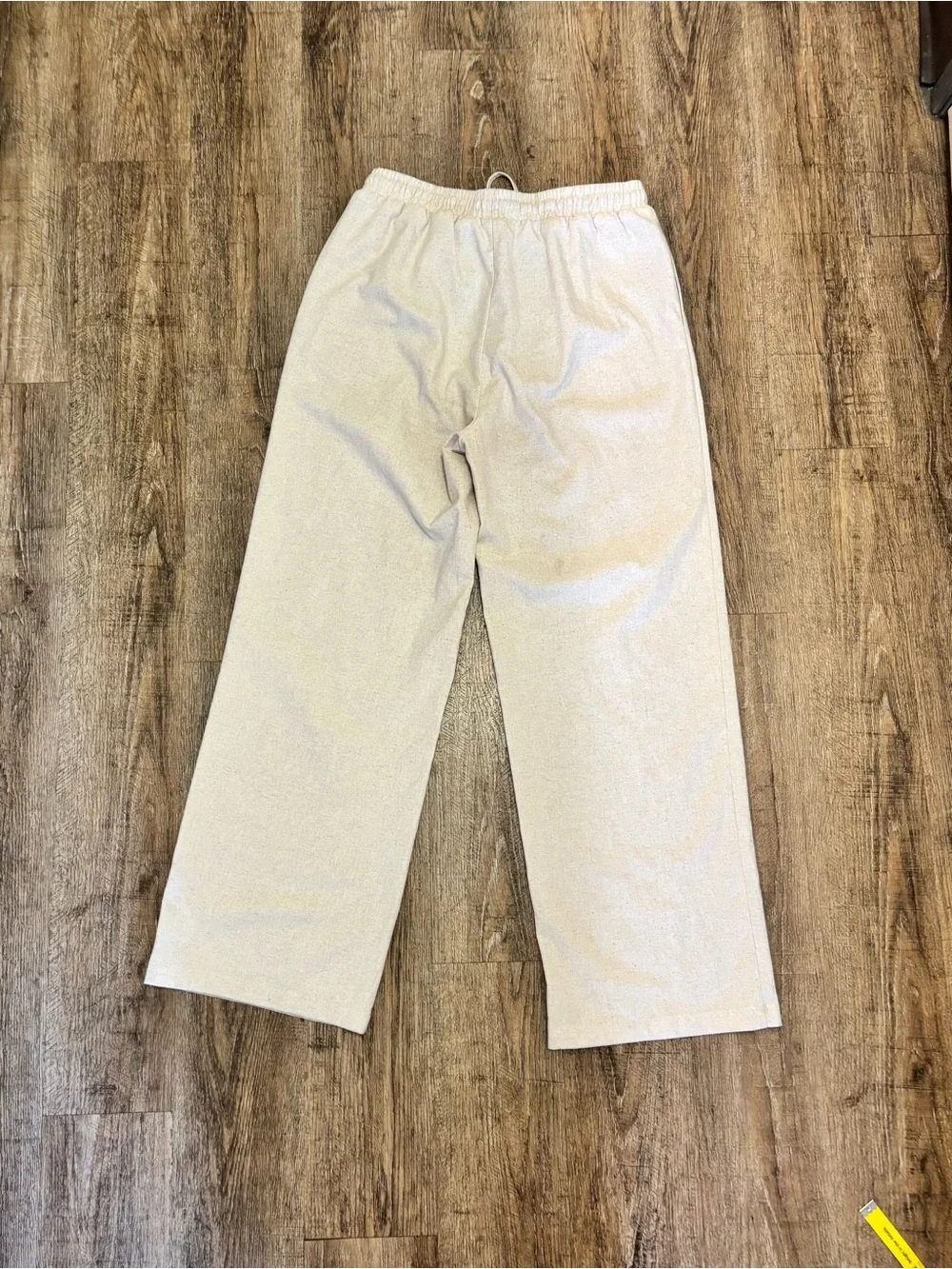 Abound Cream Drawstring Wide-Leg Pants size L (0075)